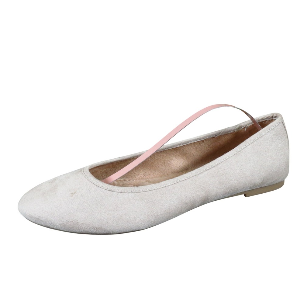 Old Navy Pointy-Toe Women Ballet Flats Size 8 Work Wear Beige Faux Suede Slip On